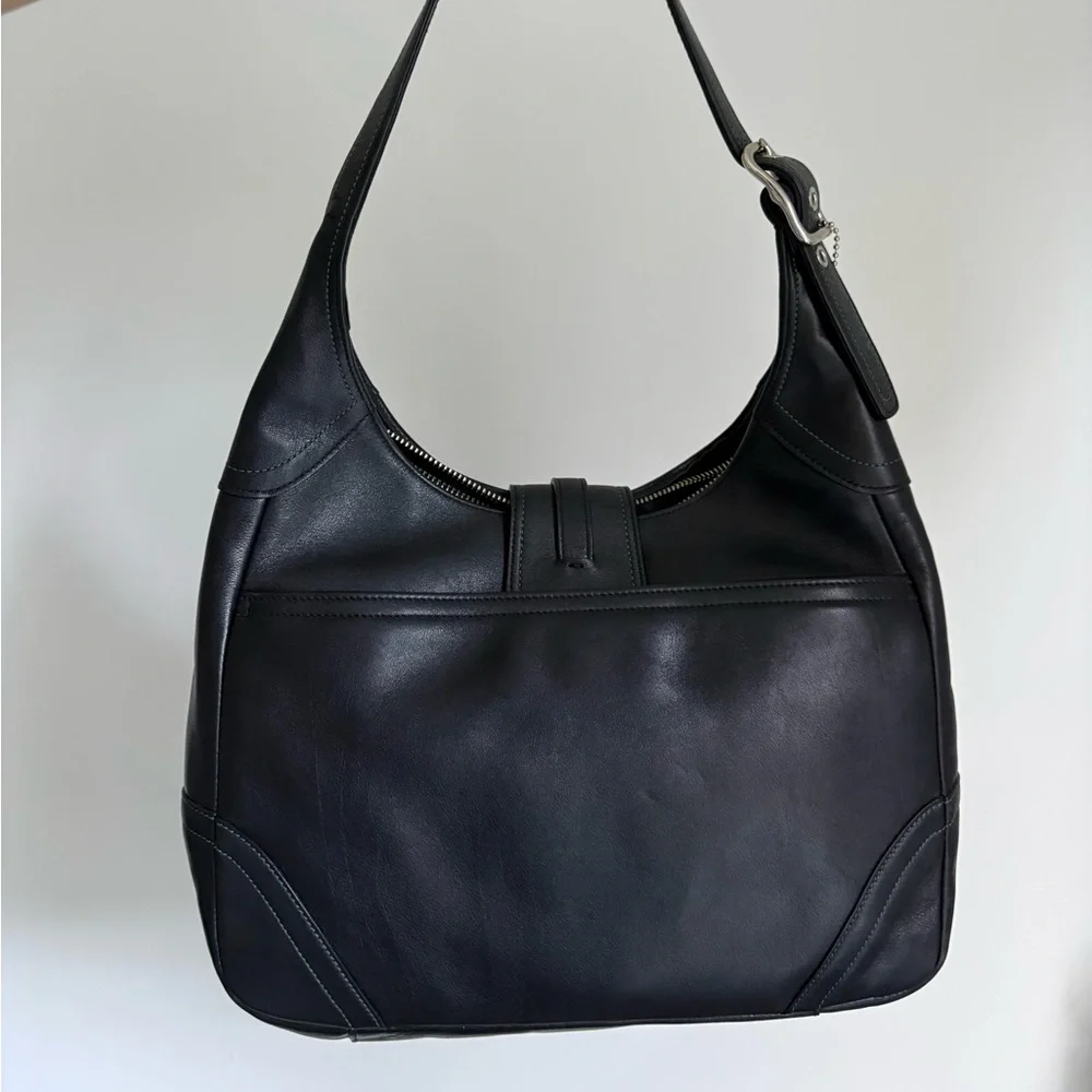 Coach Black Leather Hobo with Silver Hardware - Picture 2 of 5